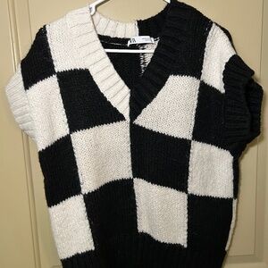 Zara Checkered Sweater Vest